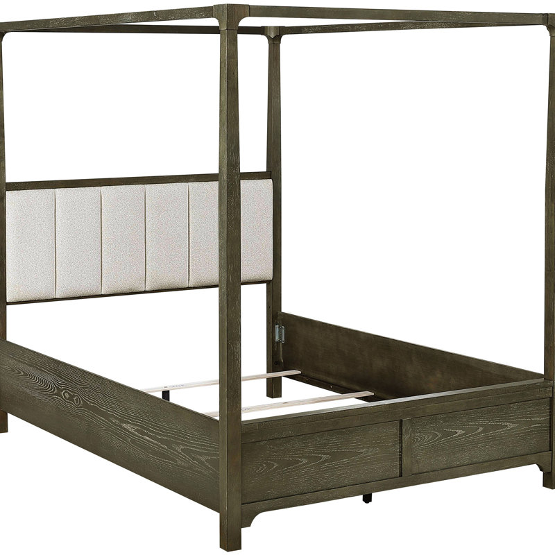 Grande chambre foncée avec un style rustique classique et des bordures de tiroir arrondies, fabriquée à partir de placage de frêne massif, table de chevet assortie