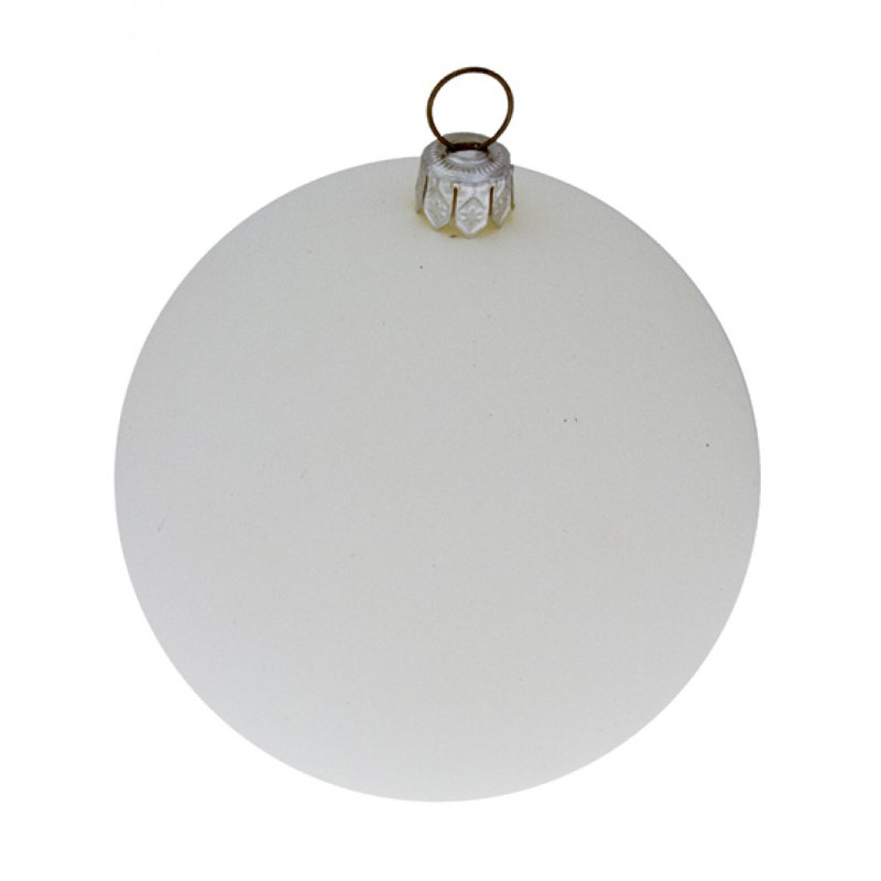 Bauble, White Satin, 4cm H x 4cm W x 4cm D
