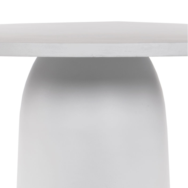 Basil Outdoor Round Dining Table, Matte White