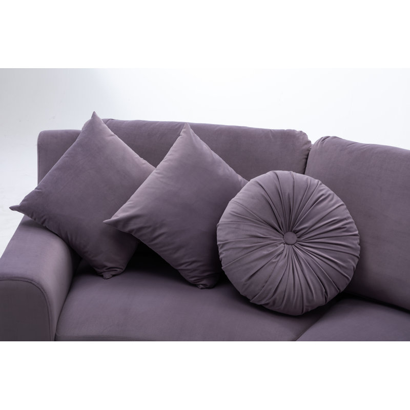 136" Wide Thistle Velvet Curved Sectional Sofa