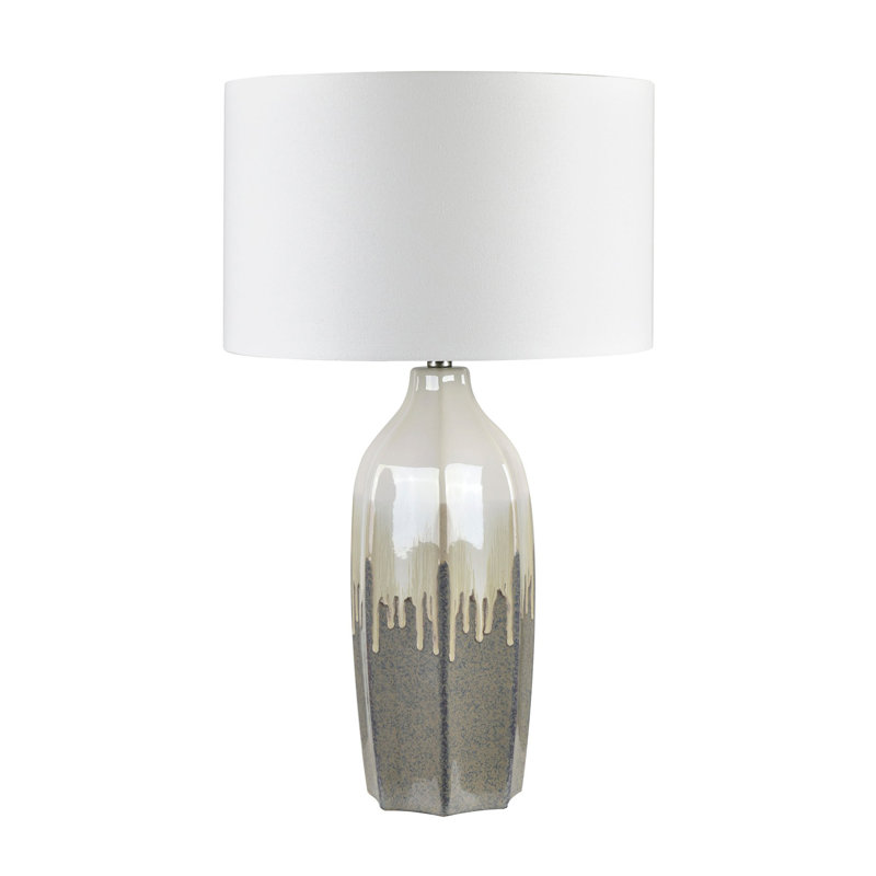 30.75" Ceramic Table Lamp With White Shade