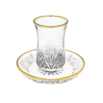 Dublin Crystal Gold Rim Kiddish Cup 5.50oz