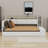 Modern Upholstered Daybed with Storage Footstool, Built-In Shelves, Trundle, USB and LED-1243511487