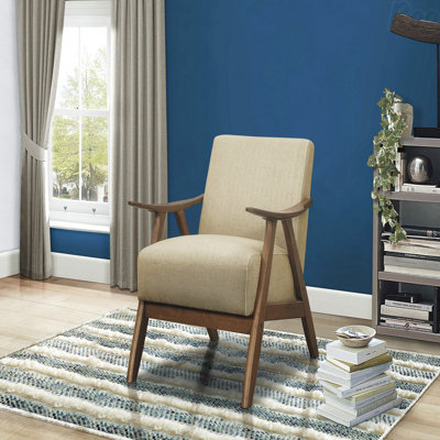 Chaise d'appoint - Mobilier de style moderne brun clair enveloppé de tissu noyer idéal pour les patios extérieurs