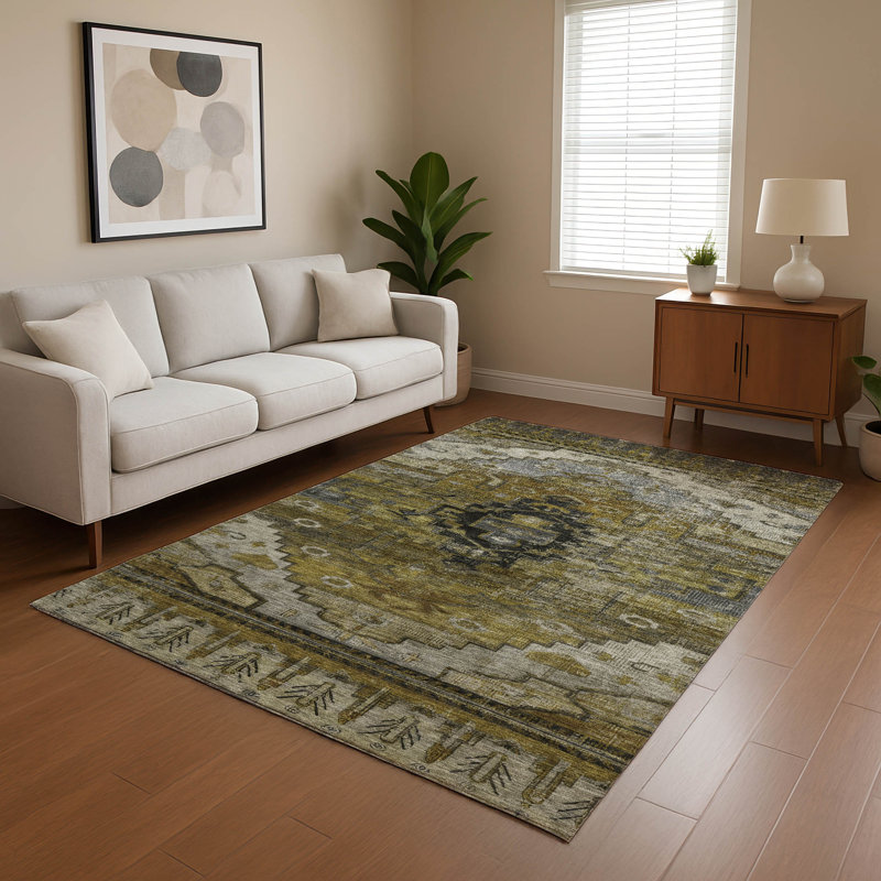 Premium Machine Washable Verlin AMF1776 Tribal Rug, Rectangle 3' x 5'