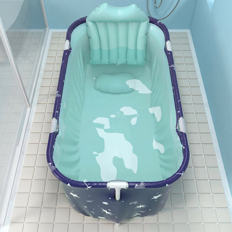 Foldable PVC Bathtub with Backrest Cushion