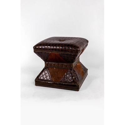 Repose-pieds capitonné standard en cuir véritable de 18 po de largeur Najac