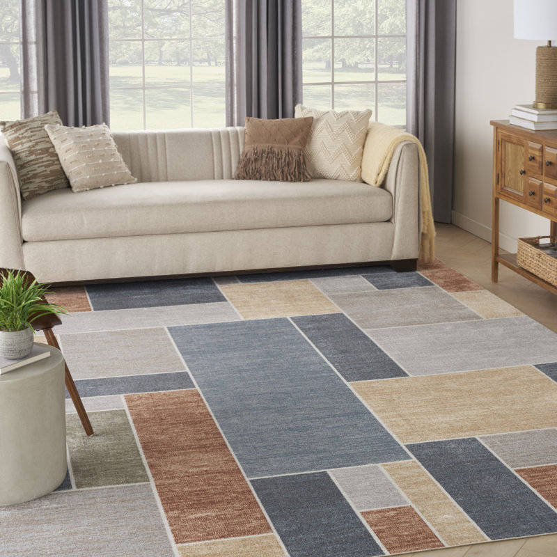 Tapis multicolore lavable à la machine Arthur-Jack, Rectangle 6 pi x 9 pi