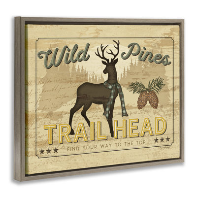 Wild Pines Rustic Trail Floater Canvas Wall Art, design by Jennifer Pugh