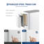 Poubelle mince en acier inoxydable pour espaces intérieurs - couvercle à fermeture en douceur, seau intérieur amovible, pédale, poubelle compacte pour la cuisine, la salle de bain, le bureau - 13 L 29,5 x 26 x 38 cm, blanc-122849062-122849063