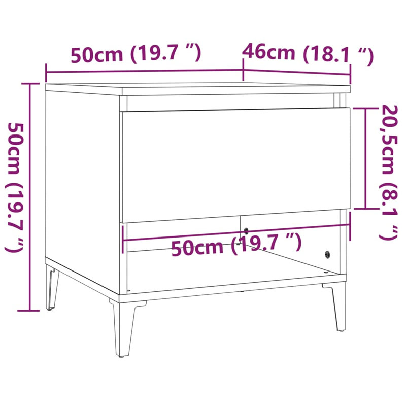 Nylan End Table, Brown Oak
