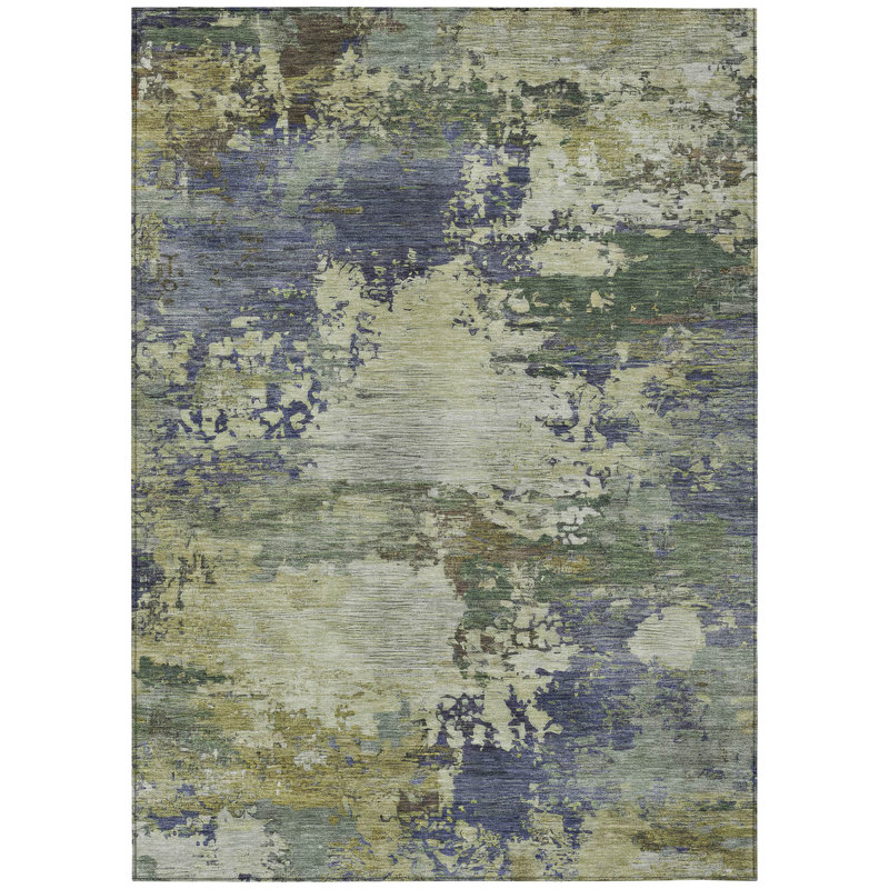 Machine Washable Indoor/Outdoor Xhevrie Purple Rug, Rectangle 3' x 5'