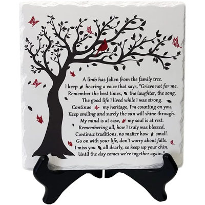 A Limb Has Fallen From The Family Tree Sympathy Plaque With Wooden Stand In Loving Memory Of Loved Wall Decor Table Decor Bereavement Condolences Gifts
