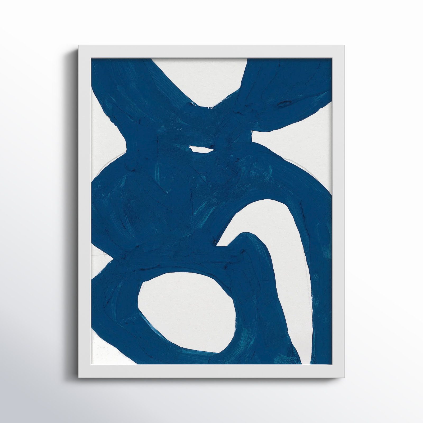 Blue Harmony 1 by Andrea Stokes, White Framed, 30" H x 24" W x 1.25" D