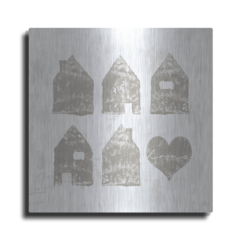 «Home Sweet Home III» par Sarah Adams, paroi métallique August Grove®, H 12 po x l 12 po