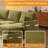 100'' Green Chenille U-Shaped Square Couch With 2 Ottoman And Side Storage-1952467409