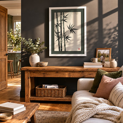 Bamboo Study Japandi - Framed Print