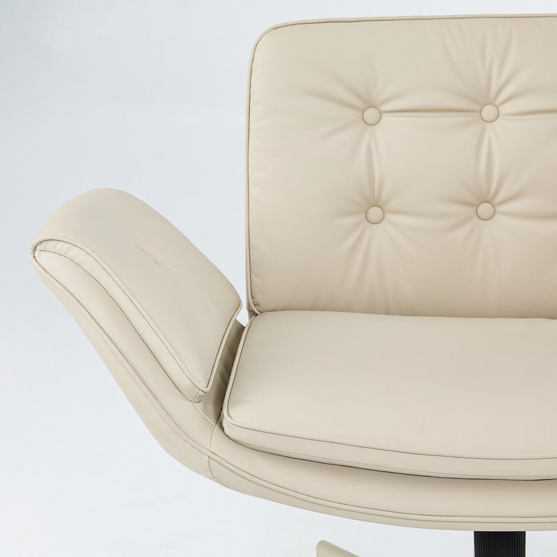 Anmol Office Chair with Lumbar Support, Cream, Cream