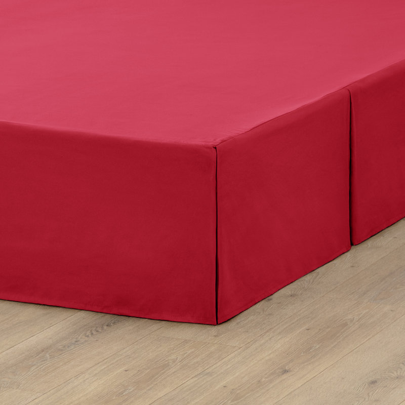Tailored 15" Pleated Bed Skirt, Full, Red