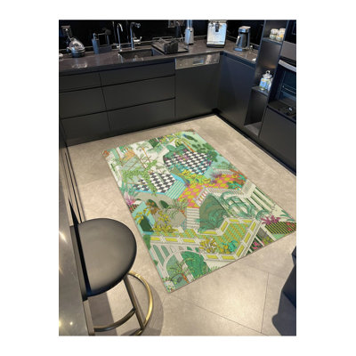 Multi Color Miami Houses Pattern Creative Modern Decorative Machine Washable Area Rug