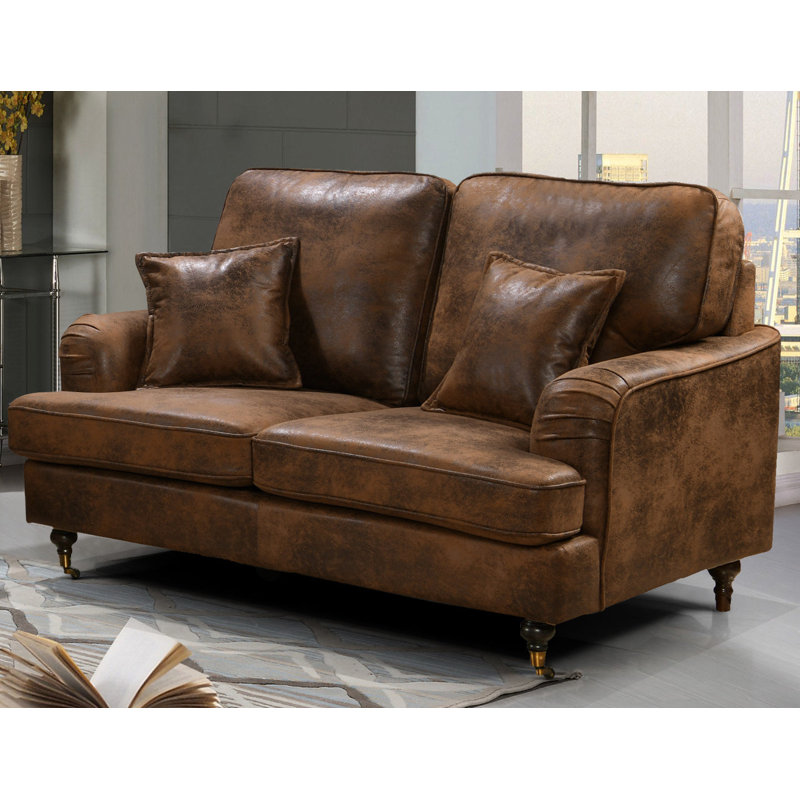 Crystil Upholstered Compact Sofa, 2, Brown