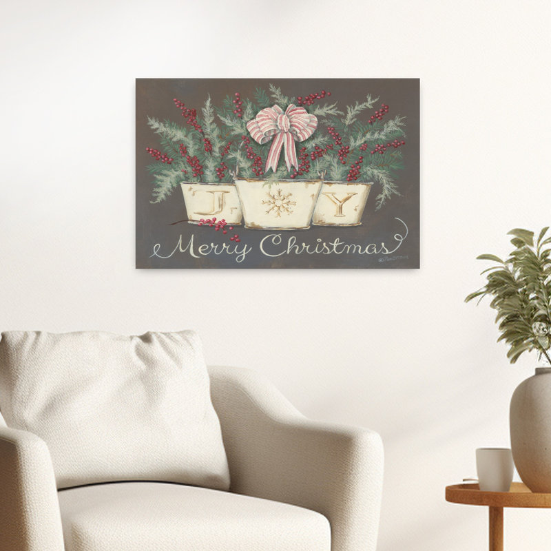Farmhouse Joy, art hivernal contemporain, H 16 po x l 24 po