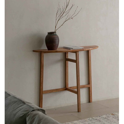 Console demi-lune en bois de frêne massif