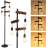 Dimmable Industrial Floor Lamp, Farmhouse Tree Floor Lamp, 68 Inch 3 Lights Wood Standing Lamp, Sturdy Base Tall Vintage Pole Light, Metal Black Floor Lamps For Living Room Bedroom Office Rustic Home