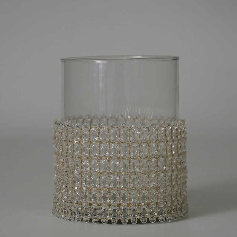 Jalinqua Glass Tabletop Votive Holder, 5" H x 5" W x 5" D