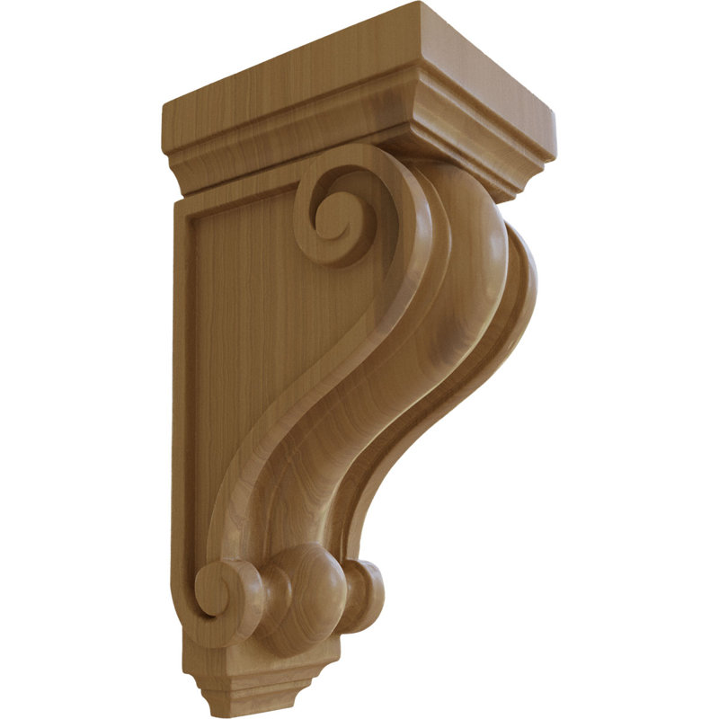 Wood Bracket/Corbel, Cherry, 7.5'' H x 4'' W x 4'' D