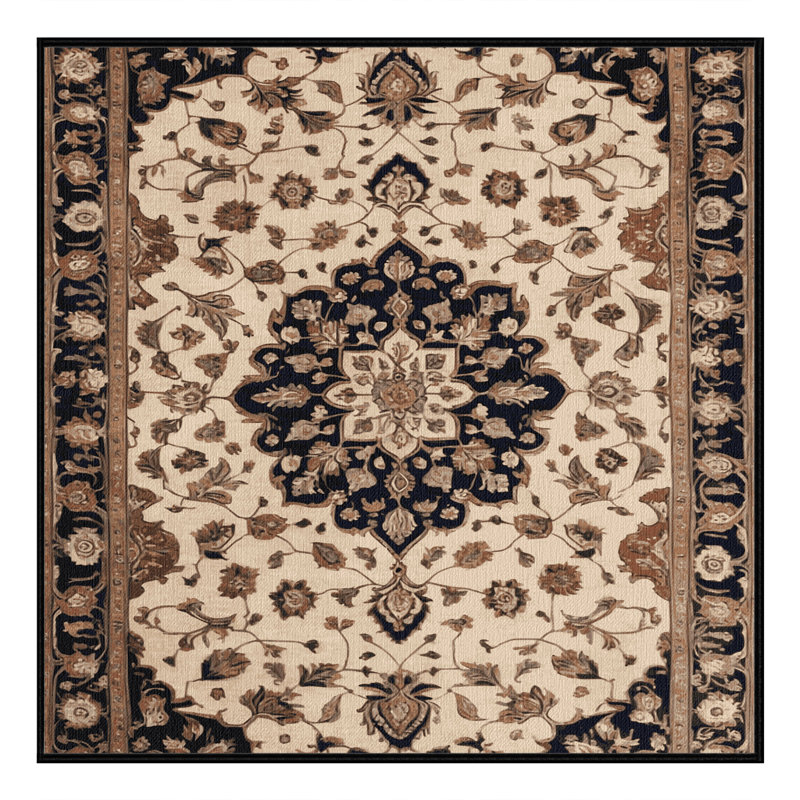 Tapis brun lavable à la machine, Carré 7 pi