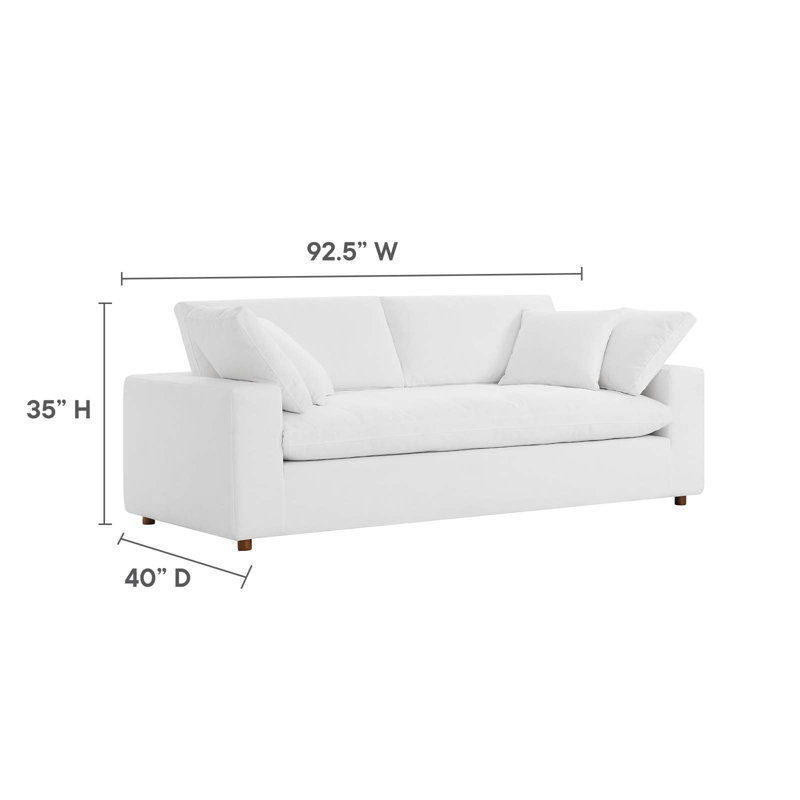 Modway Commix Down Filled Overstuffed Sofa, Pure White