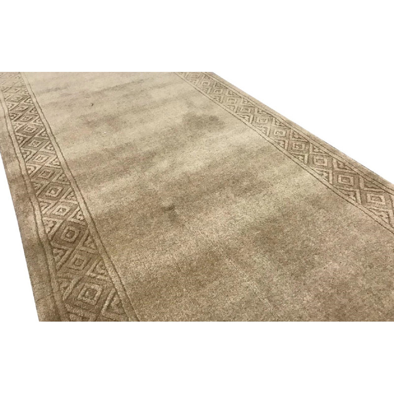 One-of-a-Kind Runner 2'6" X 9' Runner Wool Area Rug in Gray/Green/Camel
