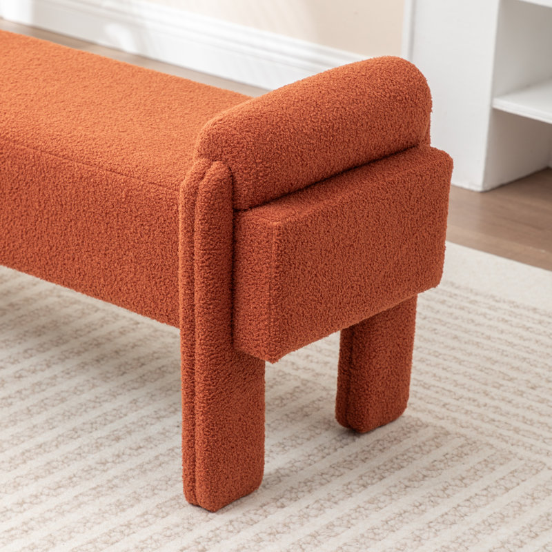 Kaybree Upholstered Bench, Orange
