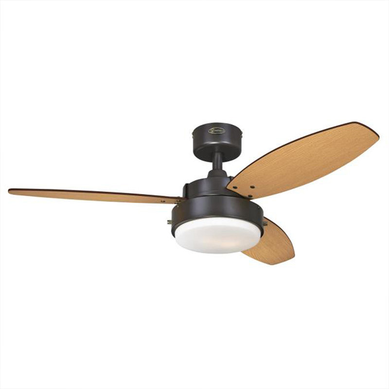 42" Oil Rubbed Bronze Ceiling Fan with Light Brown Blades