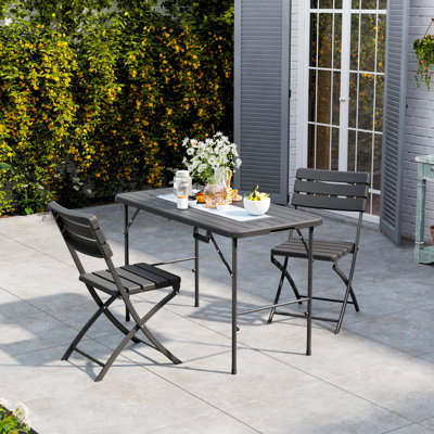 Maivish 2 - Person Patio Dining Set with Extendable Rectangular Table