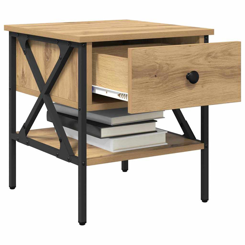 Bedside Cabinet With Drawer 2 Pcs 40 X 42 X 45 Cm, Artisan Oak