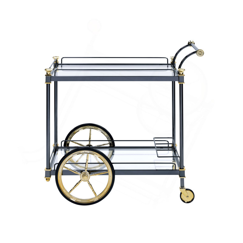 Chariot de service en verre transparent polyvalent et élégant avec plusieurs options de rangement