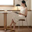 Chaise d'appoint à dossier à lattes brunes (ensemble de 2)