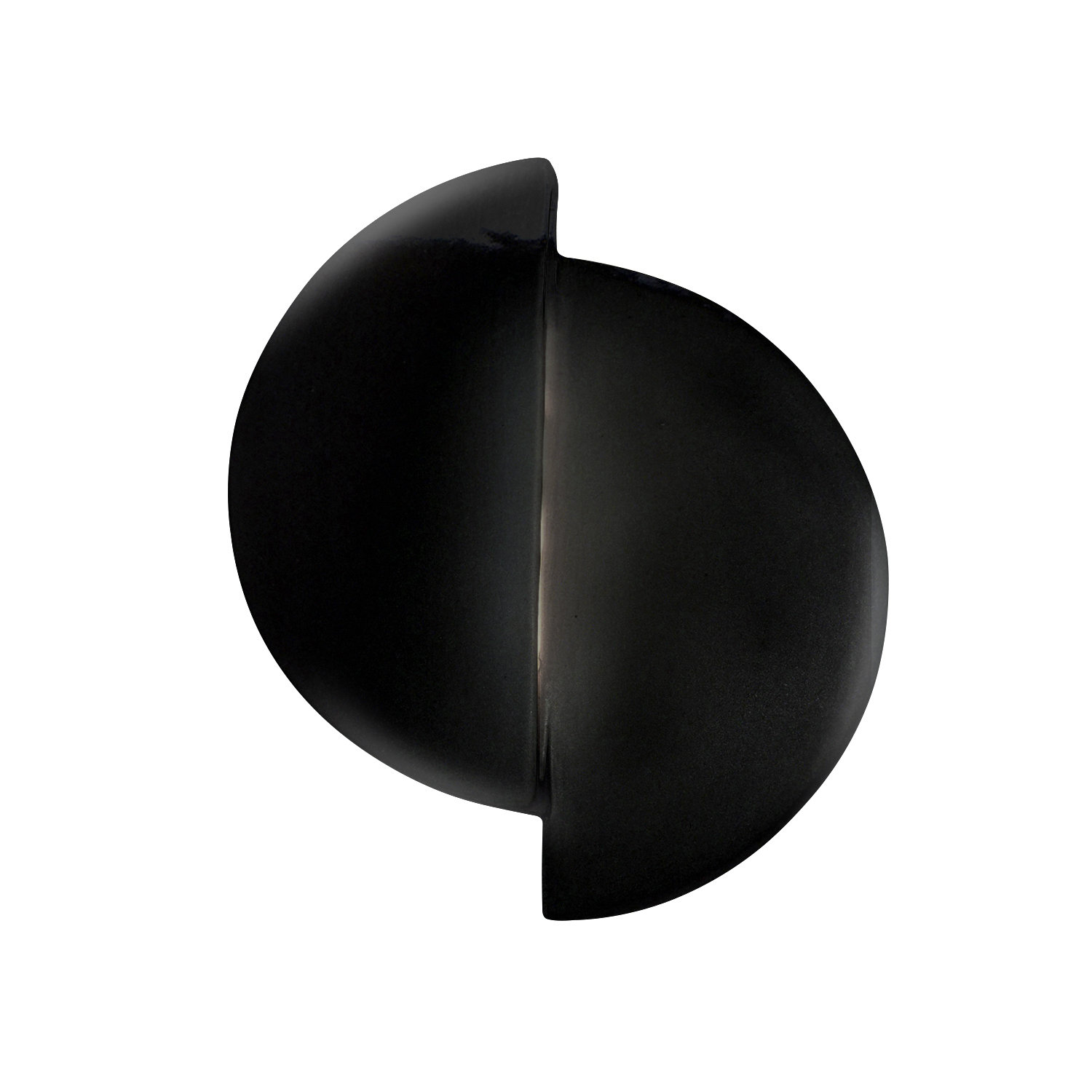 Tenny Single Light Ceramic Flush Mount Sconce, Gloss Black with Matte White Internal