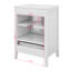 Meuble-lavabo 24 po avec lavabo, 1 tiroir, 2 portes en verre et tablette réglable, meuble-lavabo simple en bois et panneau de fibres à densité moyenne