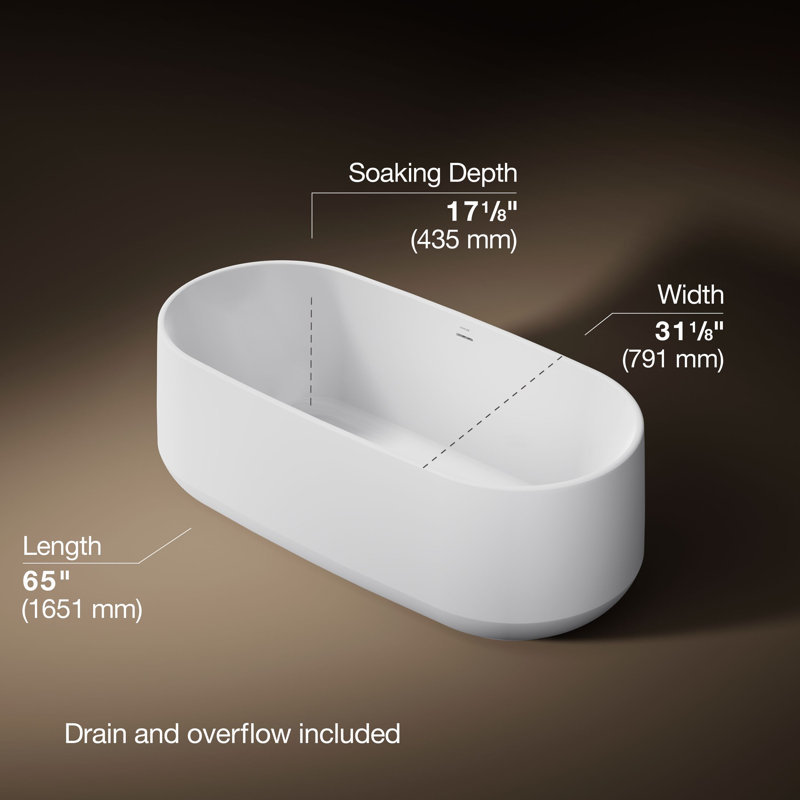 Ceric 65" x 31" freestanding bath
