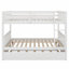 Lit superposé multifonctionnel en bois avec lit gigogne, échelle, garde-corps et conception convertible-234424798