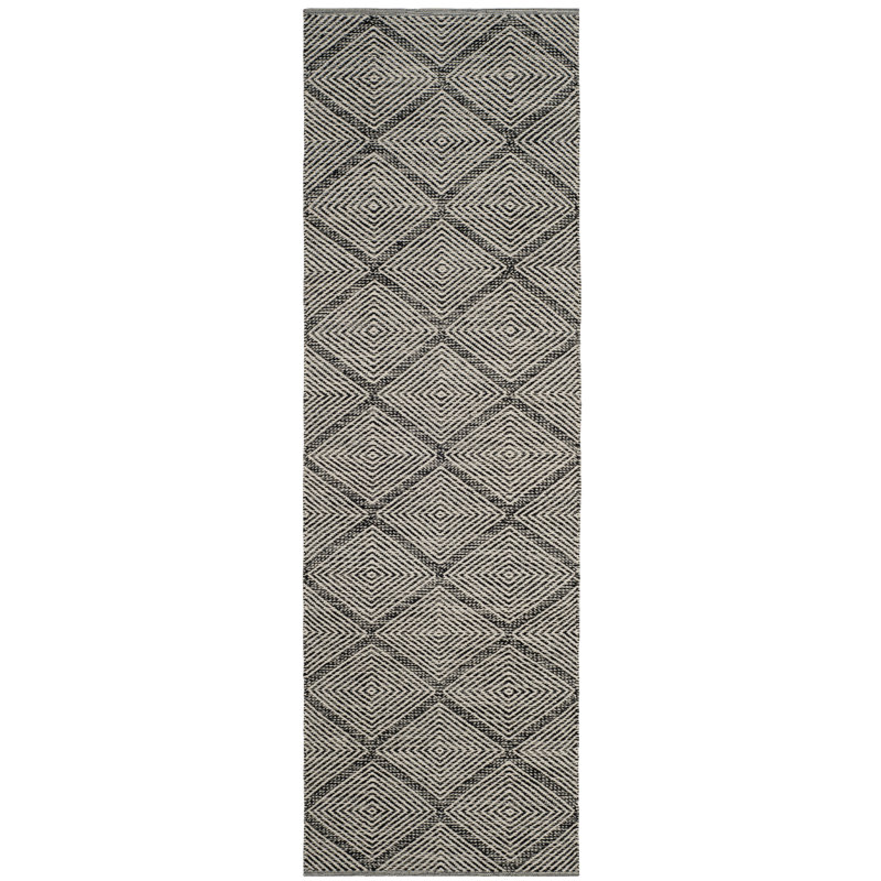 Abberton Hand Woven Cotton Geometric Rug, Runner 2'3" x 19'