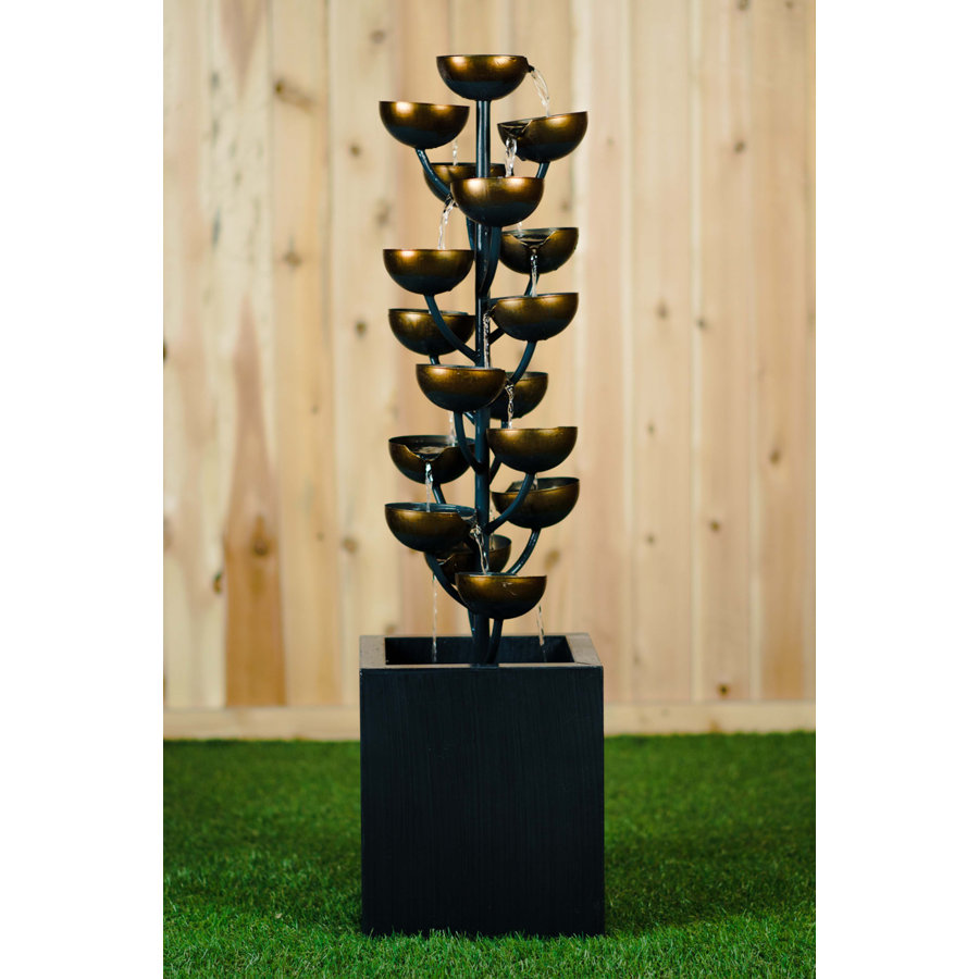 Multi Level Zinc Metal Stacked Cups Fountain