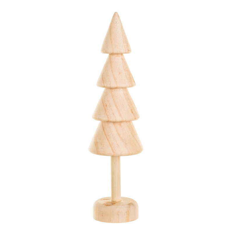Ensemble de 4 accents d'arbre conique moyen en bois