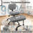 Ergonomic Office Chair for Cross-Legged Sitting with Adjustable Footrest & Wheels - Supportive PU Leather Desk Chair for ADHD Focus, Home Office, and Meditation-1587890196