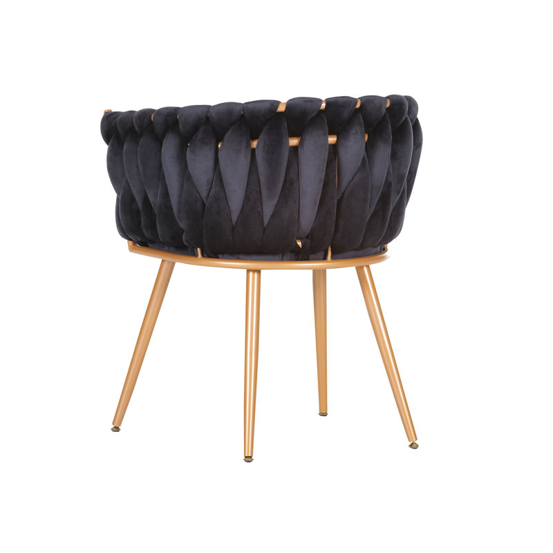 Haltwhistle Upholstered Barrel Chair, Gold, Black