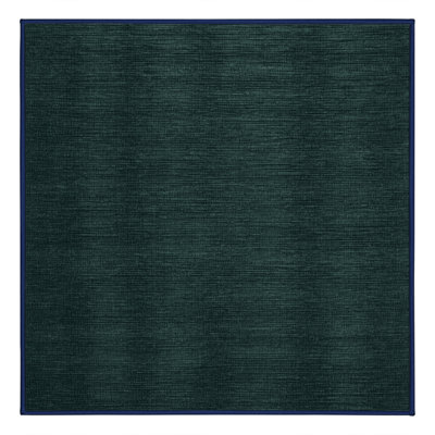 Tapis bleu uni lavable à la machine