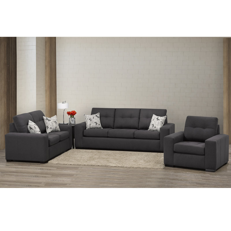 Ensemble de salon inclinable Madeira, Polyester anthracite